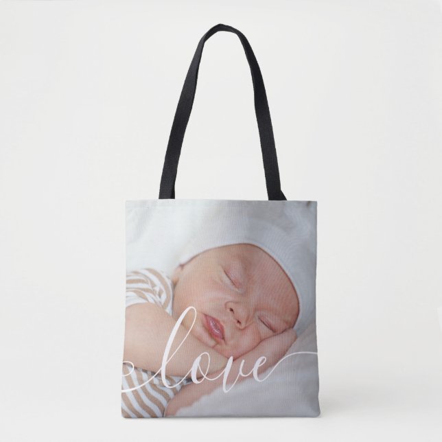 Elegantes Baby Foto Modernes Skript Tasche (Vorderseite)