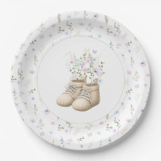 Elegantes Baby in Bloom geschlechtsneutrale Babypa Pappteller