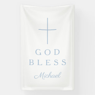 Elegantes Babyblaues religiöses Kreuz Junge Gott s Banner