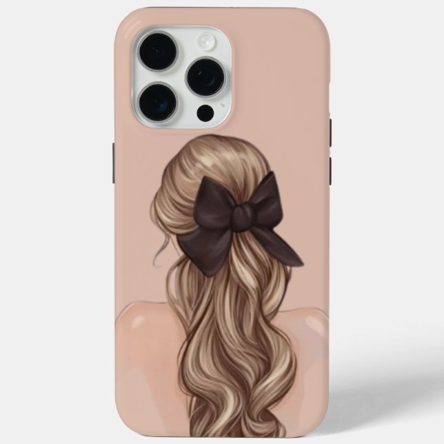 Elegantes Back View Girl mit Bow Phone Case (Rückseite)