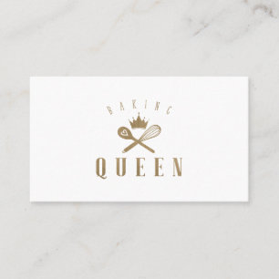 Elegantes Backen Queen Whisk & Spoon Crown White Visitenkarte