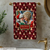 Elegantes Badehandtuch für Mr. und Mrs. Claus im V