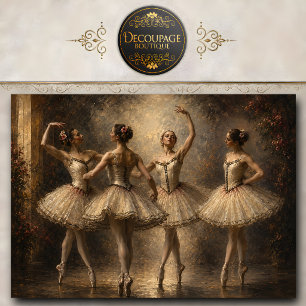 Elegantes Ballett-Quartett-Ballerinen-Decoupage Seidenpapier