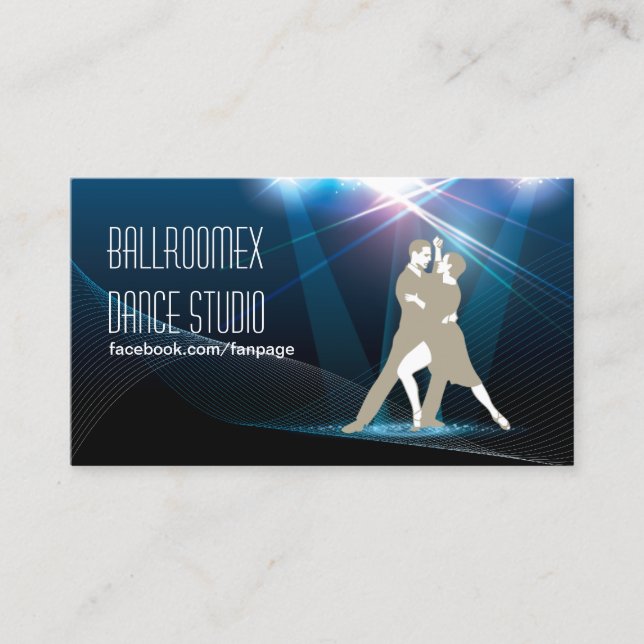 Elegantes Ballroom Dance Studio Visitenkarte (Vorderseite)