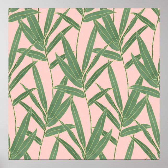 Elegantes Bambusfoliendesign Poster (Vorne)