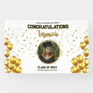 Elegantes Banner der Gold Themed Graduation Party