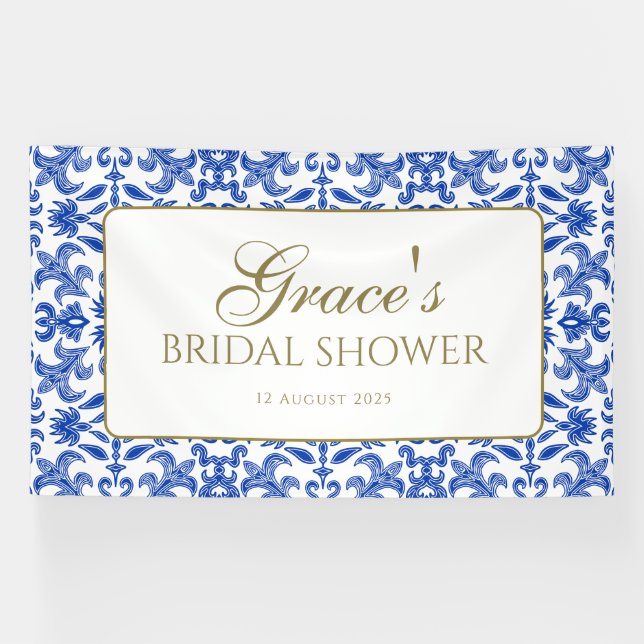 Elegantes Banner im italienischen Blau und Weiß (Horizontal)