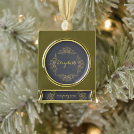 Elegantes Banner mit schwarzem Goldnamen, vergolde Banner-Ornament Gold