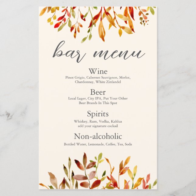 Elegantes Bar für Hochzeiten mit benutzerdefiniert (Vorderseite)