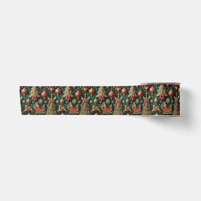 Elegantes Barock Weihnachtsband Satinband (Vorderseite)