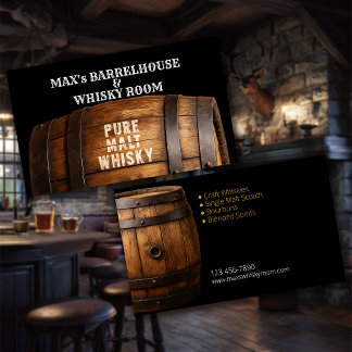 Elegantes Barrelhouse und Whisky Room Visitenkarte