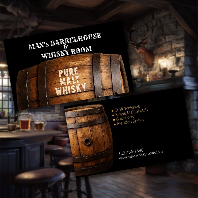 Elegantes Barrelhouse und Whisky Room Visitenkarte (Von Creator hochgeladen)