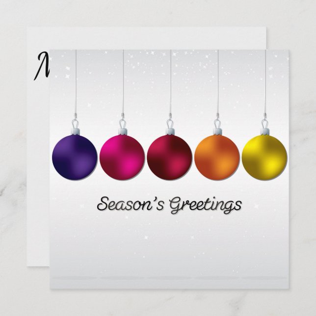 Elegantes Bauble und Sterne Einladung (Vorne/Hinten)