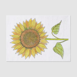 Elegantes Bauernhaus Wasserfarben Sonnenblumen Seidenpapier