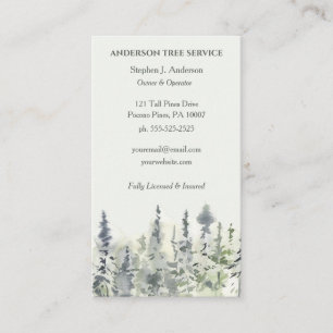 Elegantes Baum Service Arborist Trimmen Visitenkarte