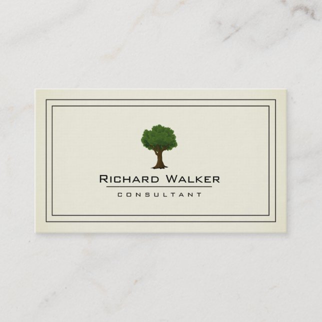 Elegantes Baumgarten Rasenpflege Logo Landschaft G Visitenkarte (Vorderseite)