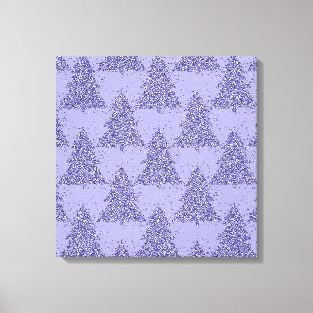 Elegantes Baummuster | Charming Lavendel Weihnacht Leinwanddruck (Vorderseite)