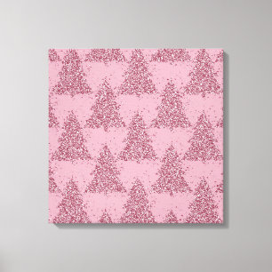 Elegantes Baummuster   Dusty Mauve Pink Weihnachte Leinwanddruck