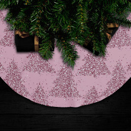 Elegantes Baummuster | Dusty Mauve Pink Weihnachte Polyester Weihnachtsbaumdecke