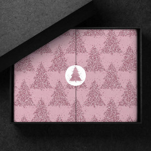 Elegantes Baummuster   Dusty Mauve Pink Weihnachte Seidenpapier
