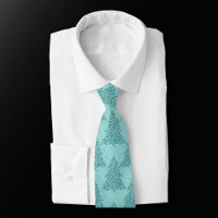 Elegantes Baummuster | Luxe Aqua Mint Weihnachten
