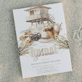 Elegantes Beach Brautparty Pastel Watercolor Einladung