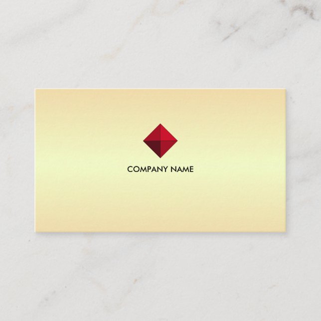 Elegantes bearbeitbares Diamant-Logo auf Golden Sh Visitenkarte (Vorderseite)