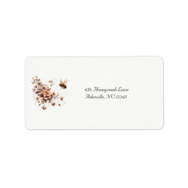 Elegantes Bee & Floral-Hochzeitsplatz Adressaufkleber