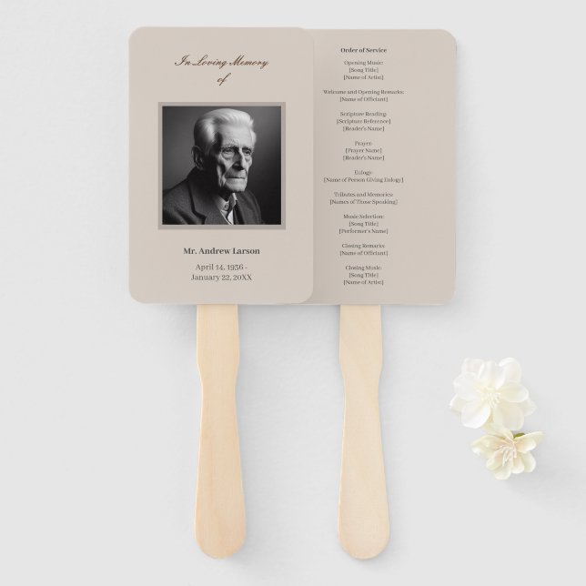 Elegantes Beerdigungsorden des Service-Programms Fächer (Vorne und Hinten)