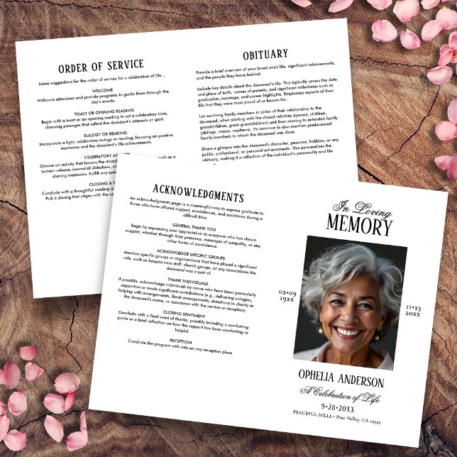 Elegantes Beerdigungsprogramm für das moderne Schw (Von Creator hochgeladen)