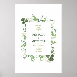 Elegantes Begrüßungsposter für die Hochzeit mit Gr Poster