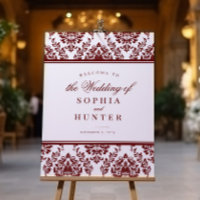 Elegantes Begrüßungszeichen für Burgundy White Dam