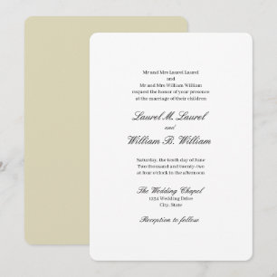 Elegantes Beige Beide Eltern Hochzeit Einladung
