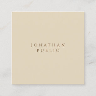 Elegantes Beige Einfache Vorlage Minimalistisch Mo Quadratische Visitenkarte