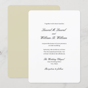 Elegantes Beige - Familien zum Hochzeitsessen Einladung