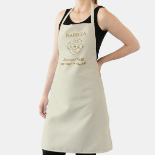 Elegantes Beige-Gold-Firmenlogo-Monogramm Schürze