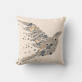 Elegantes Beige & Gray Artistic Bird Design Kissen