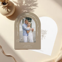 Elegantes Beige Hand Drawn Bow & Ribbon Arch Foto