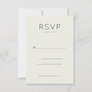 Elegantes Beige Minimalist RSVP Karte