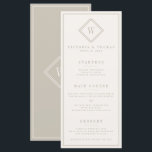 Elegantes Beige Minimalistische Hochzeitsmenü Menükarte<br><div class="desc">Jeden Tag fügen wir neue Designs hinzu!</div>