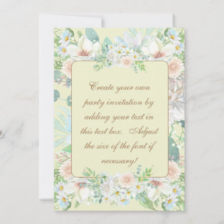 Elegantes Beige Pastel Blumengarten Party Einladung