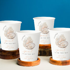 Elegantes Beige Pearl Baby Shower Paper Cups Pappbecher