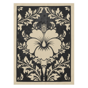 Elegantes, beige und schwarz-Damast-Tischdecken Tischdecke