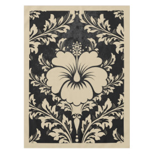 Elegantes, beige und schwarz-Damast-Tischdecken Tischdecke