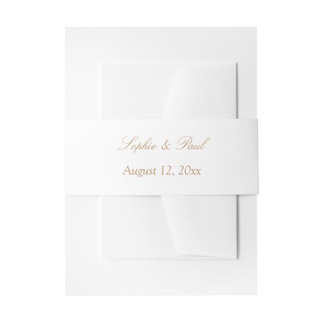 Elegantes Beige White Wedding Einladung Bly Band (Vorderseite Beispiel)