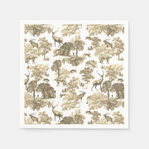 Elegantes, beiges französisches Toile Deer Pattern Serviette