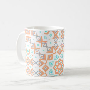 Elegantes beiges geometrisches Retro-Muster Kaffeetasse