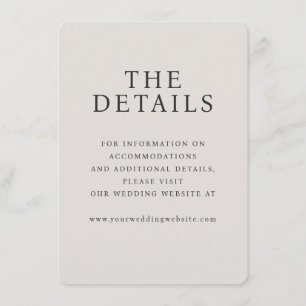 Elegantes Beiges Typografisch Begleitkarte