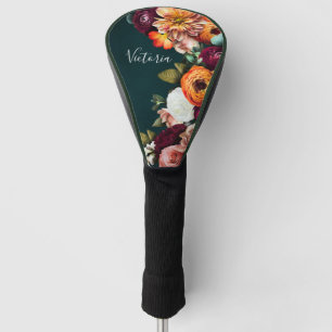 Elegantes, benutzerdefiniertes Blumenzkript Golf Headcover