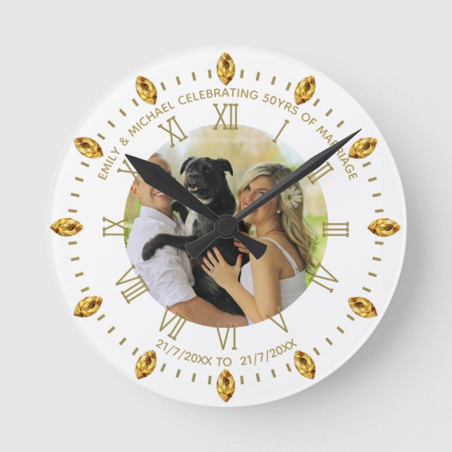 Elegantes benutzerdefiniertes FOTO Clock JEDE Okta Runde Wanduhr (Vorderseite)
